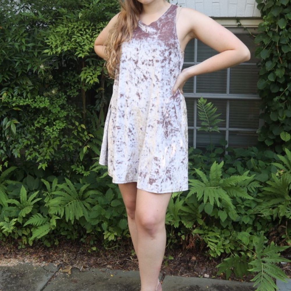 Lavender crushed velvet dress
